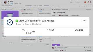Asana smart calendar assistant integration with Clockwise [upl. by Apeed913]