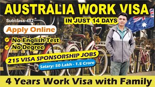 🇦🇺 Get Australia Work Visa Online in 14 Days  215 VISA SPONSORSHIP JOBS  Skill Shortage Visa 🇦🇺 [upl. by Edmead]