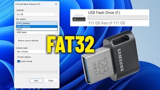 Format 64GB  128GB USB Flash Drive to Fat32  How To Formatting usb Larger Than 32gb to fat32 ✅ [upl. by Brookes292]