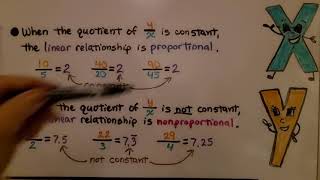 8th Grade Math 44c Distinguish Between Proportional amp Nonproportional Situations Using a Table [upl. by Aida]