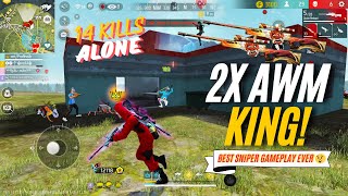 2x AWM King vs GrandMaster Top 1 Lobby  Best Double Sniper Gameplay by Mr Professor Free Fire [upl. by Ahsai171]