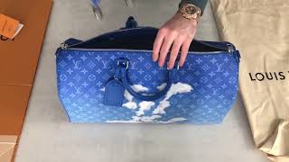 Unboxing Louis Vuitton Cloud Keepall Keepall Bandoulière 50  FW20 M45428 [upl. by Utter]