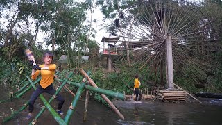 Repair and restoration of old water wheels  Make a trash fence to protect the water wheel [upl. by Assanav]