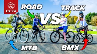 Who Is The FASTEST Cyclist  MTB vs Road vs Track vs BMX [upl. by Niwdog]