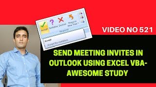 Learn Excel  Video 521  VBA  Send Meeting invites in outlook Using VBA [upl. by Arihday]