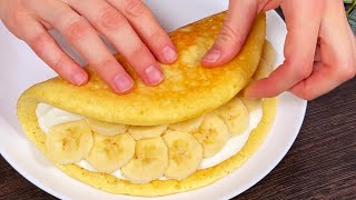 Du wirst für diesen DESSERT auf Armen getragen Luftiger Pfannkuchen mit Creme und Banane [upl. by Oirevas]