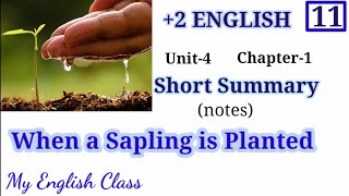 When a Saplings is planted summary in Malayalam Plus two English exam  notes [upl. by Cosma]