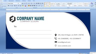 Easy Envelope Design in MS Word  How to Make Envelope in MS Word in Hindi  Envelope Templates [upl. by Eyar]