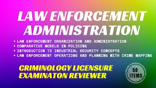 PART 1 LAW ENFORCEMENT ADMINISTRATION BOARD EXAM QUESTIONS 50 ITEMS [upl. by Llevram]