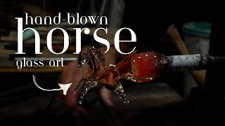 How I turn molten glass into a Horse glassblowing art glassart [upl. by Cas]