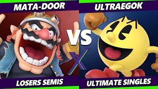 SX 582 LOSERS SEMIS  MataDoor Wario Snake Vs UltraEgoK PacMan Smash Ultimate  SSBU [upl. by Favian]