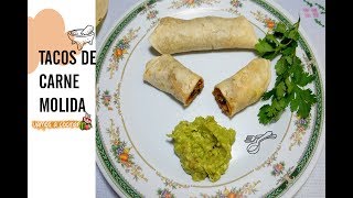 TACOS DE CARNE MOLIDA A LA MEXICANA  Vamos a Cocinar [upl. by Elane]