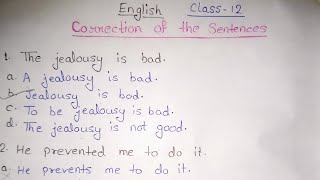 Correction of the sentence English Grammar class12 upboardexam [upl. by Vasyuta]