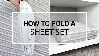 HOW TO FOLD A SHEET SET How to fold a fitted sheet and make a sheet bundle [upl. by Dougy]