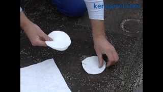 Fleece cuttings for waterproofing of corners with KEMPEROL [upl. by Adnolohs]