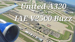 United A320 Takeoff  IAE V2500 Buzz [upl. by Tabshey]