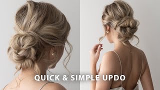 Very Easy Updo Hairstyle  Wedding Bridesmaid Prom [upl. by Ardehs]