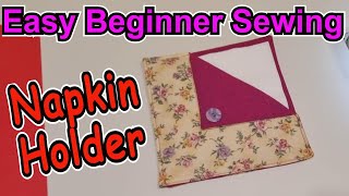 DIY How to sew a Napkin Holder easy beginner sewing project for dining picnics bbq [upl. by Eidnahs560]