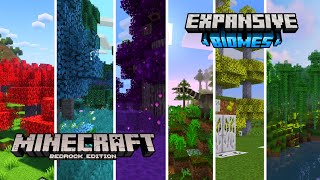 NUEVOS BIOMAS para MINECRAFT BEDROCK 121 EXPANSIVE BIOMES ADDON [upl. by Allcot]