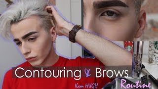 Men Contouring amp Brows routine  MOONCHILD  Kam HUGH [upl. by Aitak134]