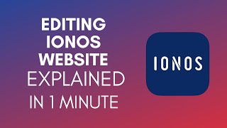 How To Edit IONOS Website 2024 [upl. by Aita674]