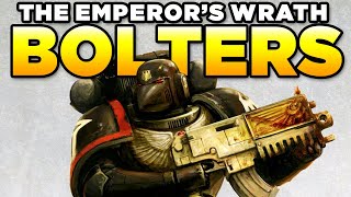 40K  BOLTGUNS THE EMPERORS WRATH  updated  WARHAMMER 40000 LoreGear  History [upl. by Fital]