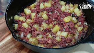 Corned Beef Hash  Easy Breakfast [upl. by Aitnahs]