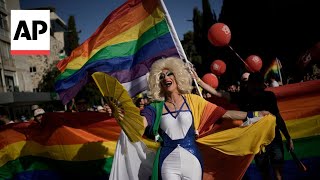 Thousands march in Jerusalem’s annual Pride Parade [upl. by Hermie]