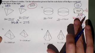 Similar Solids Find the Scale Factor Using Surface Area 2D amp Volume 3D [upl. by Middleton]