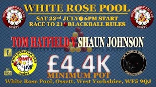 Thomas Hatfield v Shaun Johnson Blackball Rules Race to 21 for £5000 [upl. by Ahcrop]