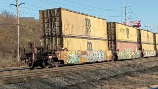 NS 4093 leads a trash train in Wyomissing PA M6T [upl. by Woodhead]