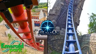 NEW FOR 2024 Roller Coasters  Tír na nÓg at Emerald Park  OnRide POVs 4K [upl. by Kerrison]