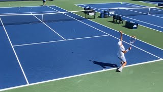 Dominik Thiem serve practice at US Open [upl. by Sabsay]