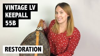 Vintage Louis Vuitton Keepall 55b Restoration [upl. by Ahsakal]