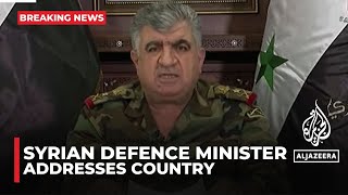 Syrian Defence Minister addresses country after rebel forces capture city of Hama [upl. by Ettevey]