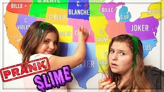 Throwing Darts at a Map and Making Slime Challenge LANCE UNE FLÉCHETTE SUR LA CARTE ET [upl. by Ahsuat]