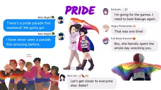 They Go To PRIDE🥰🏳️‍🌈 ftShips  MHA Texts [upl. by Lyris934]