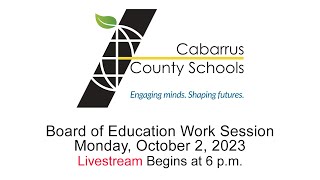 BOE Work Session  Livestream from the CCS Education Center  Monday October 2 2023 [upl. by Stoddart546]