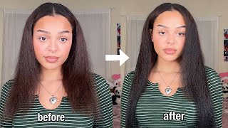 NATURAL STRAIGHY EXTENSIONS STEP BY STEP  CURLSQUEEN [upl. by Idrahs]