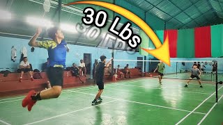 BOOM  30 lbs badminton racket sounds [upl. by Heeley]