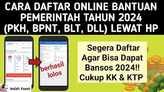 CARA DAFTAR ONLINE BANTUAN PEMERINTAH 2024 PKH BPNT BLT  CARA DAPAT BANTUAN PEMERINTAH 2024 [upl. by Sybila254]