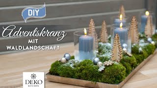 DIYWeihnachtsdeko Adventskranz mit süßer Waldlandschaft How to Deko Kitchen P [upl. by Erbe]