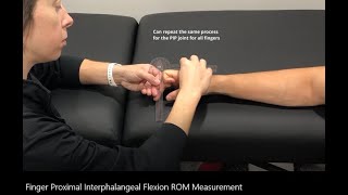 Range of Motion Measurement Finger Proximal Interphalangeal Flexion [upl. by Dorcy]