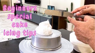 Cake Icing Tutorial for Beginners  Whip Cream Cake  Beginners Special [upl. by Oidacra46]