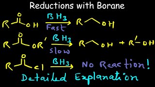 Reduction of carboxylic acid carboxylic ester and carboxylic acid chloride with Borane BH3 [upl. by Eellek]