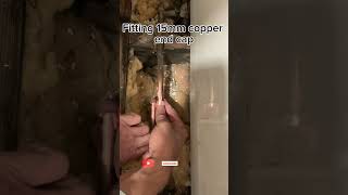 Gas works  cap off gas 15mm pipe youtube viral plumbing [upl. by Ahsikym]