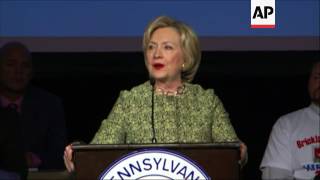 Clinton touts union benefits in Pennsylvania [upl. by Hegarty]