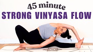 45 minute Vinyasa Flow Yoga  Challenging yet Fun Full Body Vinyasa Yoga Flow [upl. by Gnol]