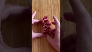 5 Ways to fold salami for a charcuterie board charcuterie charcuterieboard salami prosciutto [upl. by Naitsabas]