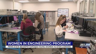 Local high school girls get a look at world of engineering at Penn State Behrend [upl. by Eramal]